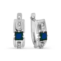 Cercei din aur alb cu Diamant, Safir