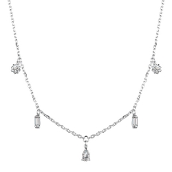 Колье из серебра с камнями Фианит