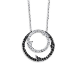 Colier din aur alb cu pietre Diamant, Diamant negru