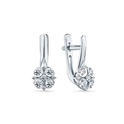 Cercei din aur alb cu pietre Diamant