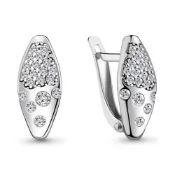 Cercei din aur alb cu Cubic Zirconia Incolor
