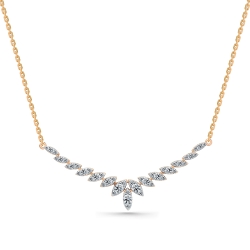 Colier din aur roșu cu pietre Diamant