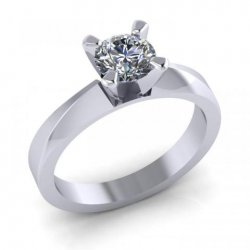 Inel din aur alb cu pietre Cubic Zirconia Incolor