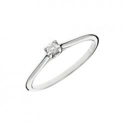 Inel din aur alb cu pietre Cubic Zirconia Incolor