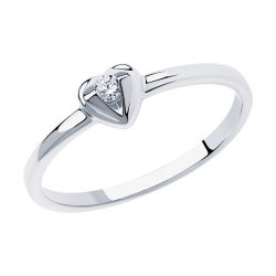 Inel din aur alb cu pietre Diamant