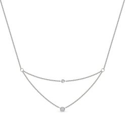 Colier din aur alb cu pietre Diamant