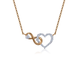 Colier din aur roșu cu Cubic Zirconia Incolor