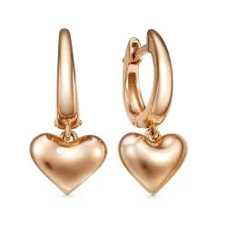 Серьги Длинные из красного золота без камней