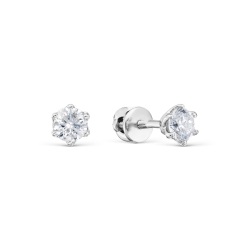 Cercei Pusete din aur alb cu pietre Diamant