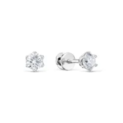 Cercei Pusete din aur alb cu Diamant