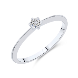 Кольцо из белого золота с камнями Бриллиант