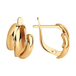 Серьги из красного золота без камней