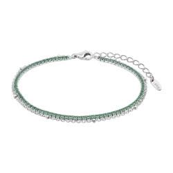 Brățară Tennis din argint cu Cubic Zirconia Verde