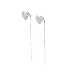 Cercei Lanț din argint  cu pietre Cubic Zirconia Incolor