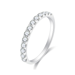 Verighetă din aur alb cu pietre Diamant