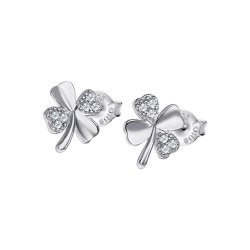Cercei Pusete din argint  cu pietre Cubic Zirconia Incolor
