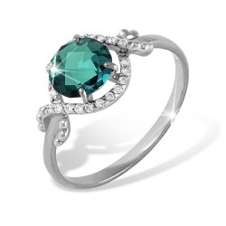 Inel din aur alb cu pietre Cubic Zirconia Incolor, Topaz London