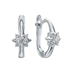 Cercei din aur alb cu Diamant