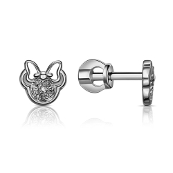 Cercei Pusete din argint  cu pietre Cubic Zirconia Incolor