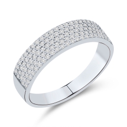 Кольцо из белого золота с камнями Бриллиант