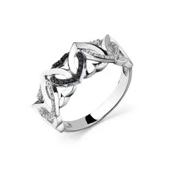 Inel din aur alb cu Diamant, Safir