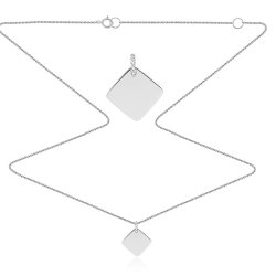 Colier din aur alb cu pietre Diamant