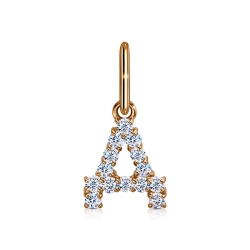 Подвеска из красного золота с камнями Фианит