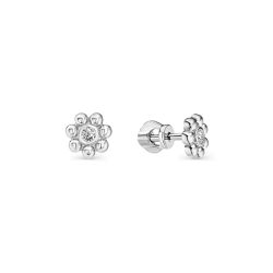 Cercei Pusete din argint  cu pietre Cubic Zirconia Incolor