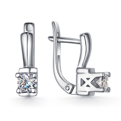Cercei din argint  cu pietre Cubic Zirconia Incolor