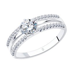 Inel din argint  cu pietre Cubic Zirconia Incolor