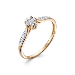 Inel din aur roșu cu pietre Diamant