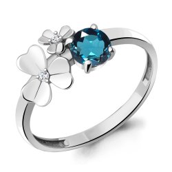 Inel din argint  cu pietre Cubic Zirconia Incolor, Topaz London