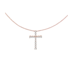 Colier din aur roșu cu pietre Diamant