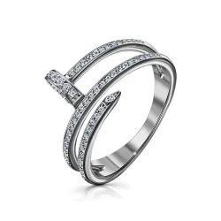 Inel din aur alb cu Cubic Zirconia Incolor