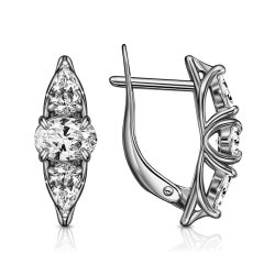 Cercei din argint  cu pietre Cubic Zirconia Incolor