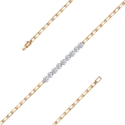 Brățară din aur alb și roșu cu pietre Diamant