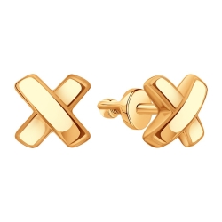 Cercei Pusete din aur roșu fără pietre