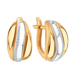 Cercei din aur roșu cu Cubic Zirconia Incolor