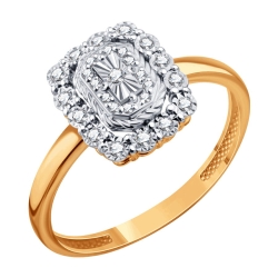 Inel din aur roșu cu pietre Diamant