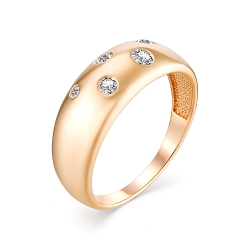 Inel din aur roșu cu pietre Cubic Zirconia Incolor