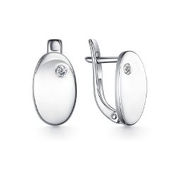 Cercei din aur alb cu pietre Cubic Zirconia Incolor