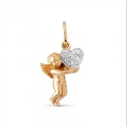 Pandantiv din aur roșu cu Cubic Zirconia Incolor