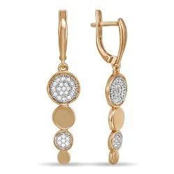 Cercei Suspendați din aur roșu cu Cubic Zirconia Incolor