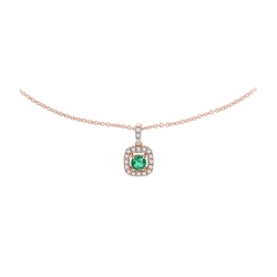 Colier din aur roșu cu pietre Diamant, Smarald