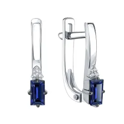 Cercei din aur alb cu Diamant, Safir