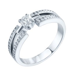 Inel din aur alb cu pietre Diamant
