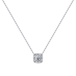 Colier din aur alb cu pietre Diamant