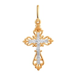 Cruce din aur roșu fără pietre