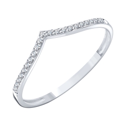 Inel din aur alb cu pietre Diamant