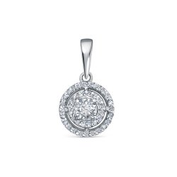 Pandantiv din aur alb cu pietre Diamant